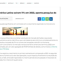 Fuses e aquisies na Amrica Latina caram 11% em 2022, aponta pesquisa da TTR com a Aon